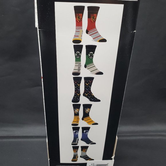 BN Harry Potter House Themed Unisex Colorful Crew Socks 6 pack Size 8-12 - Picture 5 of 6